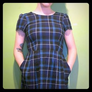 Birds of North America Blue Plaid Dress